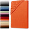 Julido Spannbettlaken Kinderbett 70x140 cm, Jersey Baumwolle, Oeko-Tex Standard 100, Orange, Allergikerfreundlich, Atmungsaktiv, Formstabil