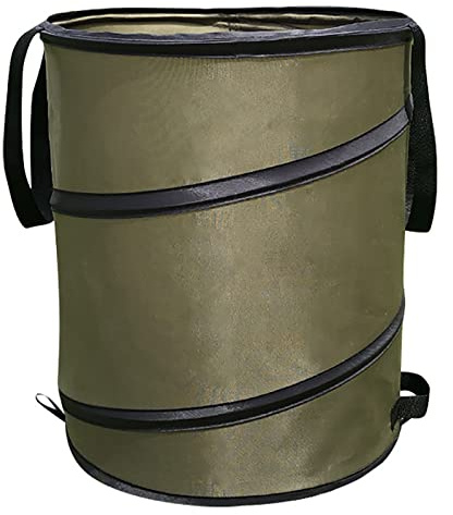 CDLXSH Camping Trash Can, Pop-Up Trash Can/Recycle Bin, Car Garbage Can,Reusable Outdoor Trash Garden Yard Trash Bag Foldable Camping Recycling Bin (Green10gallons)