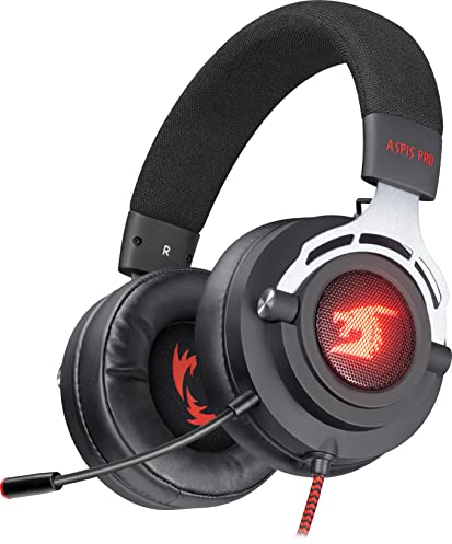 Defender® Aspis Pro Gaming Headset mit Mikrofon – 7.1 Surround Sound, USB, RGB, 50 mm Treiber, Vibration, Over-Ear, Abnehmbares Mikrofon, PC Headset, Lautstärkeregler, Kabelgebunden