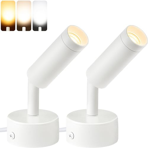 URTOM LED Spot Lights Indoor Uplighting Spotlight with Memory Function 3000K/4000K/5000K Up Lights Indoor 120V Dimmable Uplights for Plant & Accent Lighting 2 Pack