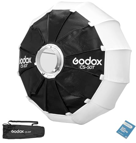 GODOX CS-50T 50cm Lantern Softbox Modificador fotográfico y Suave luz para Godox MS200-V MS300-V SK400II-V DP400III-V DP600III-V SL60W SL60IID SL60IIBi SL100D SL100Bi y Otro Studio Video Light