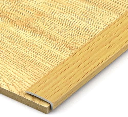 Barre de Seuil Garniture de bord de nez de marche en grain de bois, large bande de transition de sol de 1 pouce pour robot de balayage de scooter, barre de seuil de sol en carrelage de bois d'intérieu