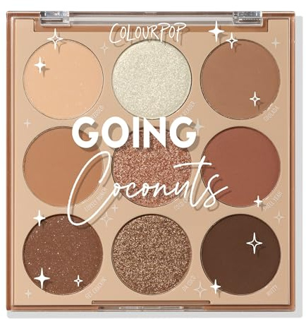 Colourpop Going Coconuts Eyeshadow Palette - Cool Neutral Eyeshadow Palette with Ultra Velvety and Silky Finish