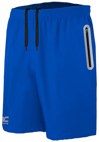 JRC Just Royal Clothing Mens Running Shorts with 2 Zip Pockets, Lightweight Shorts for Workout & Gym (Royal, L)