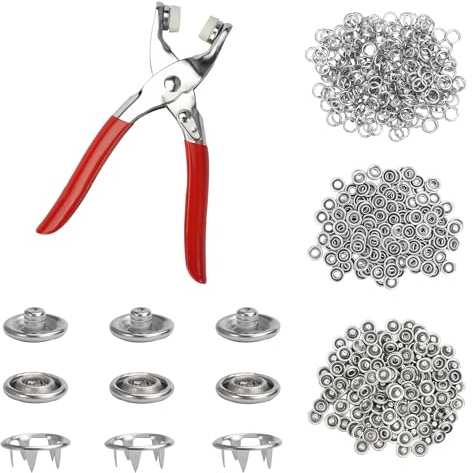 250 uppsättningar tryckknappsset jersey tryckknappar metall med tång