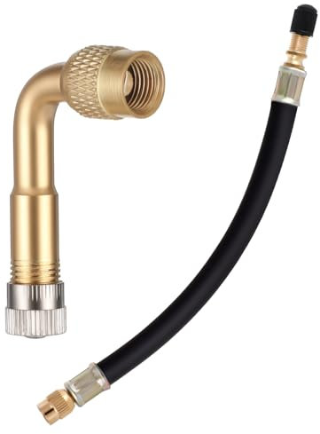 Reifenventil Verlängerung, Autoventil Adapter, 90 Grad und 215mm Ventilverlängerung, Flexible Gummi Reifen Ventil Extender, Reifenventil-Adapter für Auto Motorrad, Rennrad Fahrrad Scooter