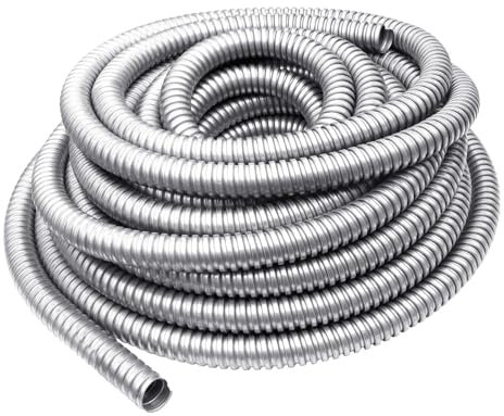NIDAYE 25 ft 3/4 Inch Reduced Wall Flexible Metal Conduit, Low Voltage,Galvanized Steel Outdoor Electrical Conduit for Greenfield Wiring, Cable Management
