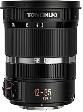 YONGNUO Objectif zoom standard 12-35 mm F2.8-4, design de zoom interne, longueur focale équivalente à 24-70 mm, grande ouverture F2.8