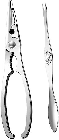 TOPPERFUN 1Set Utensili per Acciaio Inossidabile Pinze e Puntali per Mare Accessori per Aragoste e Crostacei con Impugnatura per Facilità