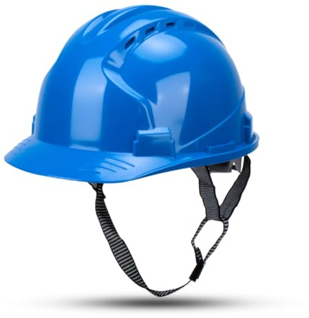 GANZTECH Blue ABS-Schutzhelm, EN398-zertifiziert, mit Belüftungsöffnungen und verstellbarem Kopfband, Height Endurance Leichtbau, Helm-Industriehelme für BAU-, BAU- und Baustellen.