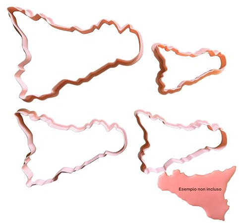 Tagliabiscotti.it - Set Cutter Sicilia Regione - Formina Stampo per creare biscotti o decorazioni in pasta di zucchero. Misure 6-8 - 10-12cm