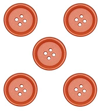 Libiline 100pcs Resin Button Solid Color 4Holes Halloween Color Craft Clothe Sewing Card Making Sweater Shirt (Orange, 1(25mm))