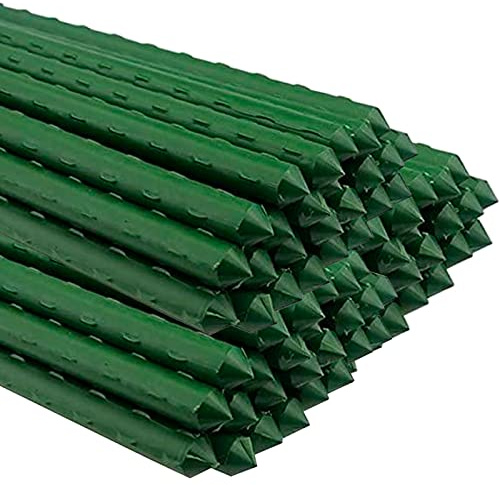 AC – Pack de 48 tutores de Acero plastificado para Plantas – Ideal para el Cuidado de Las Plantas – Varilla para el Cuidado de Las Plantas y arboles (48 uds Ø 1,1 x 150 cm)