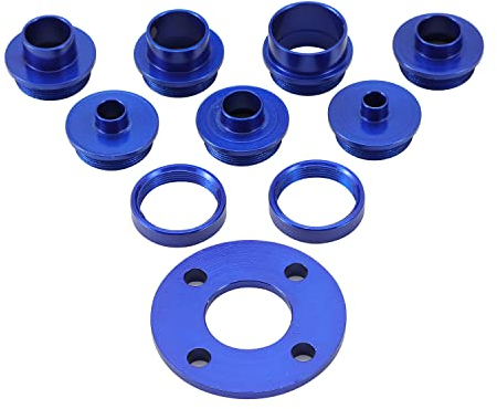 KATSU Kit de Guide de Routeur 10 Pièces 10-30mm Métrique Kit de Guide de Modèle de Routeur en Alliage d'Aluminium avec Adaptateur pour écrou de Blocage 105438