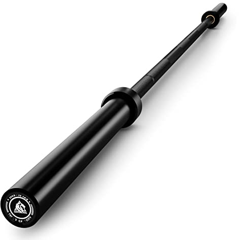 LIONSCOOL Olympic Barbell，Straight Bar and EZ Curl Bar, 2 Inch Barbell Bar for Strength Training, Weightlifting and Powerlifting (7FT Olympic Barbell)