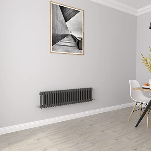 Anthracite radiators Horizontal 2 Column Rads Cast Iron Style Central Heating radiators for Bathroom,Living Room and Kitchen 300x1190mm