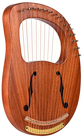 COMETX Lyre 16 String WH-16 16-String Wooden Lyre Harp Metal Strings Solid Wood String Instrument with Carry Bag Tuning Wrench Cleaning Spare Strings Cloth MusicBook