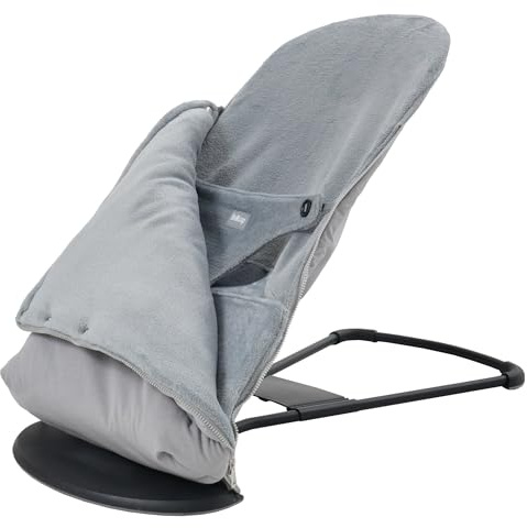 Saco + Funda para hamaca bebé Belltop compatible con hamaca BabyBjörn Soft & Bliss. Asiento bebé térmico para balancín: hipoalergénico. Saco para dormir bebé (mecedora) extraíble con cremalleras -Gris