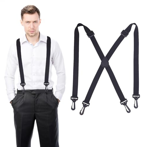 Rbleote Bretelle Uomo, 2 Pezzi, Bretelle Uomo Eleganti, Fibbia Antiscivolo, Regolabile Ed Elastica