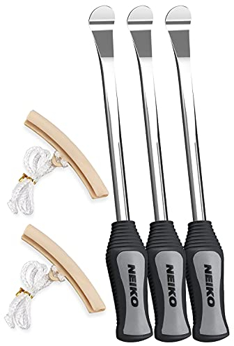 Neiko 20600A Reifenlöffelheber, Motorrad-Reparaturwerkzeug | 29,8 cm gehärtete Stahleisen, 2 Felgenschutzhüllen, 5-teiliges Set