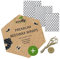 ecolly Bienenwachstücher 3er-Set (S, M, L), Bienenwachspapier, Beeswax Wrap, Plastikfrei & wiederverwendbar, OHNE Jojobaöl, inklusive Knopf & Baumwollfaden - Honeycombs
