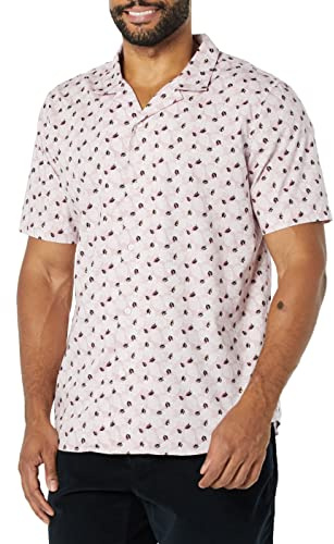 Amazon Essentials Uomo Camicia Estiva in Cotone a Maniche Corte Stile Resort, Slim-Fit