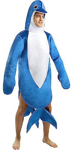 Funidelia | Disfraz de Delfín para hombre Animales - Disfraz para adultos y divertidos accesorios para Fiestas, Despedida de Soltero, Carnaval y Halloween - Talla Única - Azul