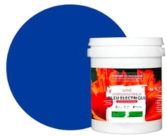 BOX DECO COULEURS Pintura natural ecológica interior exterior con aspecto satinado Natura – 1 l/13 m² [Clase energética A+], azul eléctrico