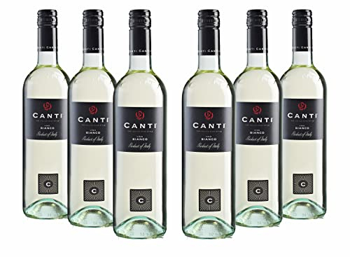 Canti - Italian White Dry Wine, Blend of Selected Grapes, Fruity Taste and Fresh Tropical Fruits Notes, 6x750 ml