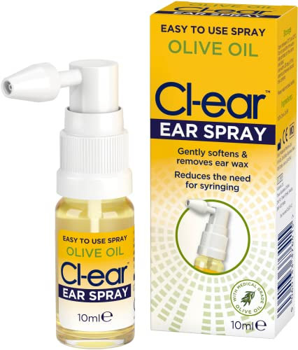 Cl-Ear Olive Oil Ear Spray - Natural Ear Wax Removal, Gently Softens & Prevents Ear Wax Build-Up, Removes Ear Wax, Suitable for Adults, Elderly and Children - 10ml (1 Pack)