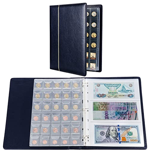 Kyrio Album da Collezione di Monete, 150 Tasche Monete 24 Pezzi Custodia per Espositore per Soldi di Carta, Porta Monete per Forniture di Raccolta, Timbro di Penny di Banconote