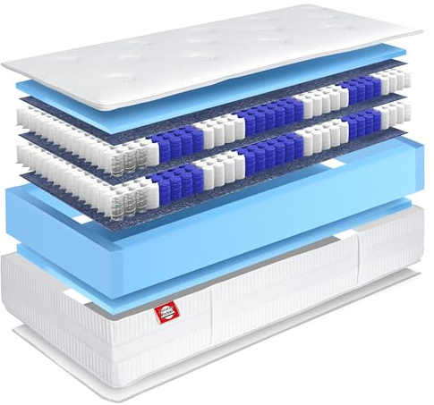 Matratzen Perfekt Boxspringmatratze Terra Med Box², 90 x 200 cm – orthopädische Federkernmatratze mit Doppelfederkern, ideal für Boxspringbetten, Härtegrad H3, Höhe 33 cm