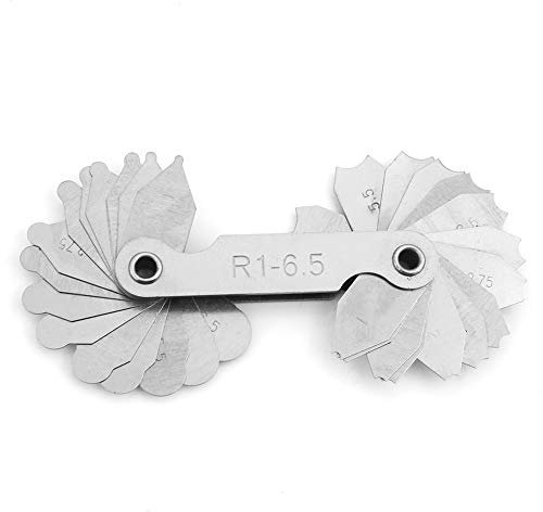 Radiuslehre, 4 Stück Edelstahl-Radiuslehre, Radiuslehren-Set Stahl-Radiuskehllehren-Set Konkav-Konvex-Messgerät Radiusmesswerkzeug R0,3-1,5/ R1-6,5/ R7-14,5/ R15-25 Zur