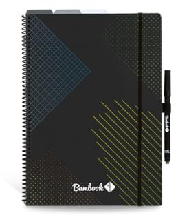 BAMBOOK All-in-One-Notizbuch - wiederverwendbares Notizbuch (A4) - mit To-Do-Listen, linierten, quadratischen, gepunkteten und leeren Seiten.