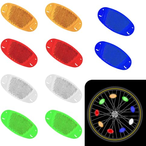 Jeffdad 10 Stück Speichenreflektoren Fahrrad, Speichen Katzenaugen Fahrrad Reflektoren Fahrrad-Speichen-Reflektoren mit Starker Reflektionsfunktion für alle Mountainbike Rennrad gängigen Radgrößen