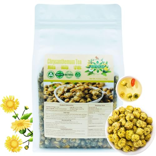 SIFANGDA Thé de chrysanthèmes 胎菊花 4.23oz(120g) Premium Naturel Séché Fleurs de Chrysanthèmes Tai Ju Tisane