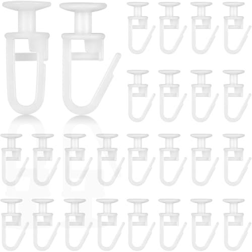 100 Stück Gardinengleiter Gardinenröllchen,Weiß Kunststoff Vorhang Haken Gardinengleiter,Gardinengleiter mit 11 mm Kopf Faltengleiter,für Gardinenschienen Vorhangschienen Gardinenbretter