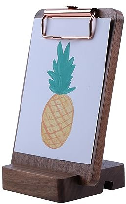 Klemmbrett aus massivem Hartholz mit Ständer, Menühalter aus Holz für Restaurants, Tischständer, Quittungshalter für Bartheken, freistehende Klemmbretter A4 mit Metallklammer mit hoher Kapazität