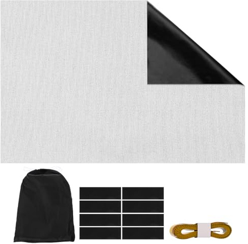 PATIKIL Cortinas Portátiles Opacas, 1 Juego 59 x 39 Pulgadas Cortinas Térmicas De Poliéster 100% Tasa De Oscurecimiento para Ático Sala Dormitorio, Blanco-Gris