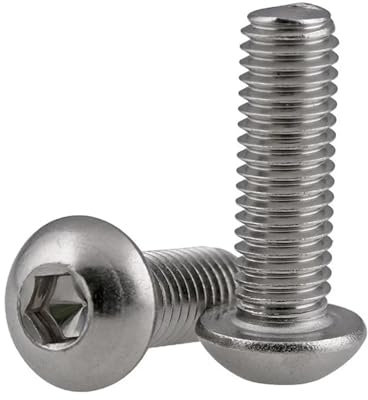 KEBLIN Tornillos for máquina de Cabeza Plana Hexagonal de Acero Inoxidable 316, Tornillos de Cabeza semicircular, M3, M4, M5, M6, M8, M10(18mm,M4(10pcs))