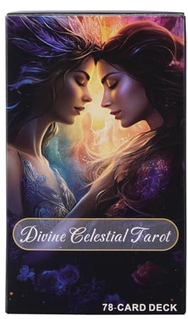 zwxqe Juego de tarot celestial divino, baraja de tarot casual de 78 cartas, cartas de adivinación, orientación espiritual, ideal para principiantes, reuniones familiares y entretenimiento de fiesta