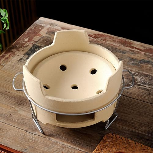 Holzkohleofen aus Ton, tragbarer Grillofen aus Ton, Tisch-Räucherofen aus Keramik für den Außenbereich, Mini-Camping-Grill, für draußen, drinnen, Picknick, Camping (klein)