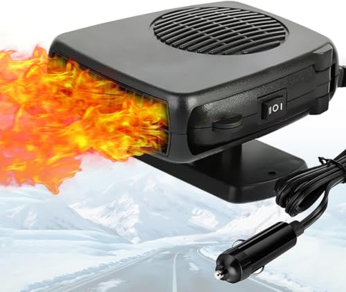 Leaflai 12V-Autoheizung – 150-W-Autoheizung Anti-Beschlag-Autodefroster Zum Anschließen an den Zigarettenanzünder, 2-in-1-Heiz-/Kühl-Windschutzscheibenheizung