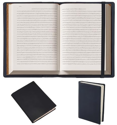 CRASPIRE Custodia per Libri in Pelle A5 con Scomparti per Carte di Credito Copertina Impermeabile per Quaderno Cartella Portadocumenti in PU Nera Cartella Portadocumenti in Pelle Riutilizzabile