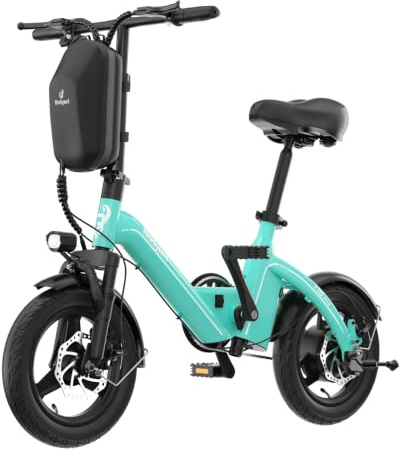 Bodywel 14 Foldable Mini Electric Bike for Adults & Teens, Max Speed 25KM/H, 250W Motor, 36V 10Ah Battery, 45 KM Range, City Commuter E-Bike with Dual Disc Brakes