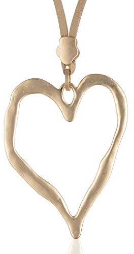 COOSTUFF ANNA Love Heart Pendant Necklace for Women Fashion Jewelry Long Chian Sweater Necklaces (D)