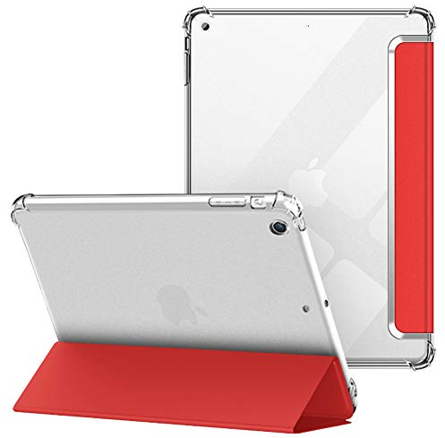 VAGHVEO Coque pour iPad Mini 1/2/3 7,9 Pouces, Étui Arrière Souple et Transparent en TPU, Housse de Protection Antichoc, Smart Cover avec Veille/Réveil Automatique pour Apple iPad Mini 1 2 3, Rouge