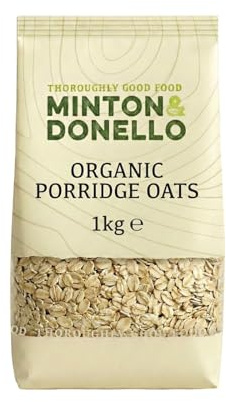 Minton & Donello Organic Porridge Oats 1kg – Wholesome, Creamy Oats Great for Breakfast, Baking, Smooth & Warming Bowls, and Nutritious Everyday Meals