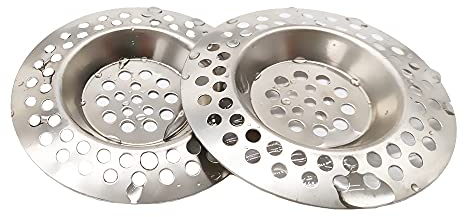 YAKRIOES Stainless Steel Kitchen Sink Strainer Plug Sink Sieve Sink Hole Strainer Drain Protector for Bathroom and Kitchen, Hair Catcher Stopper for Bathtub 70mm(2 PCS)