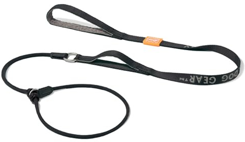 HowGo Slip Lead Dog Leash with Padded Handles | Lightweight Dog Training Leash with 360°Swivel Anti-Tangle | Heavy-Duty Lead and Collar for Large Medium and Small, No-Pull Walking (Black, 5.0FT)